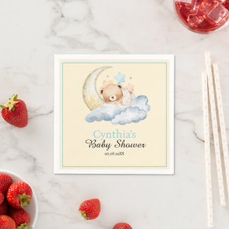 Sweet dream teddy bear Boy baby Shower Napkin