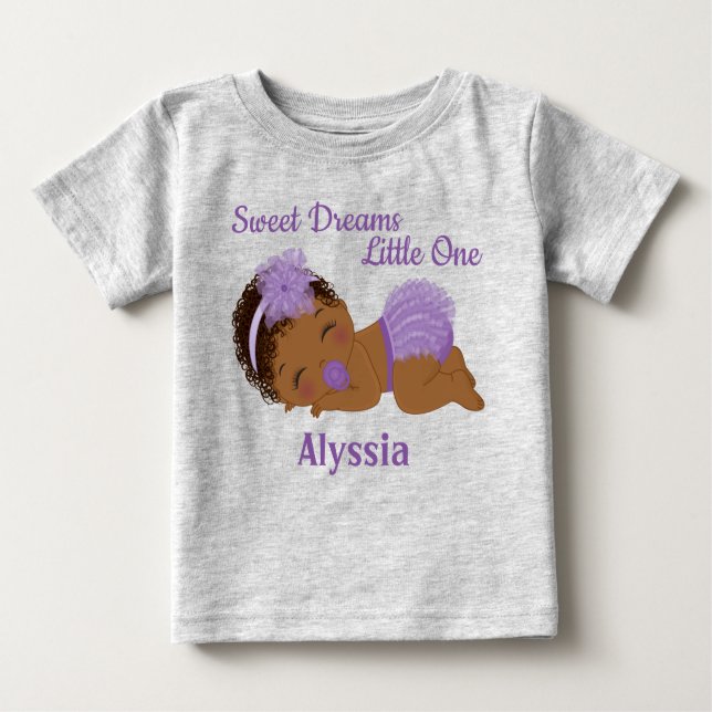 Sweet Dreams African American Baby Girl T-Shirt  (Front)