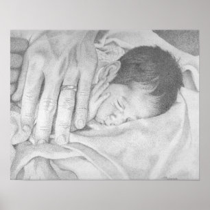 Sweet Dreams Baby Black and White Poster