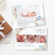 Sweet Dreams Baby Boy - Floral Watercolor Birth 