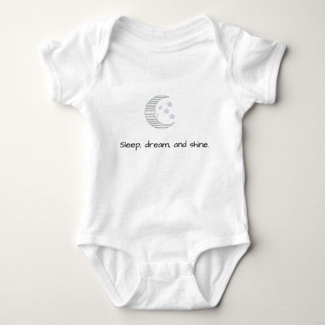 Sweet Dreams Baby - Crescent Moon & Stars Baby Out Bodysuit (Front)