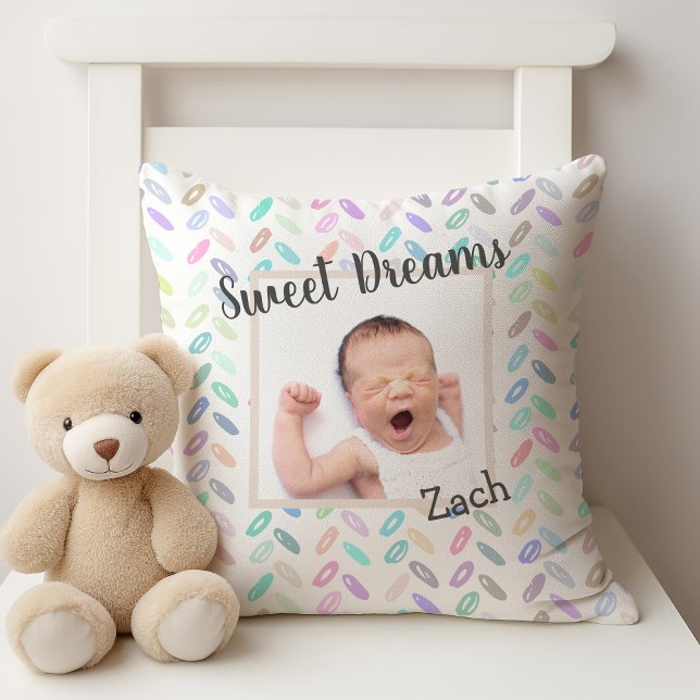 Sweet Dreams Baby Photo Keepsake and Name Cushion (Creator Uploaded)