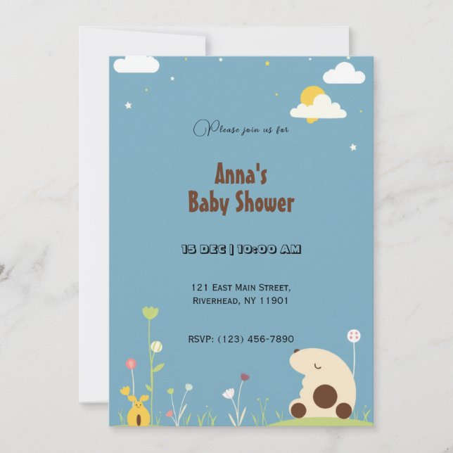 Sweet Dreams Baby Shower Invitation (Front)