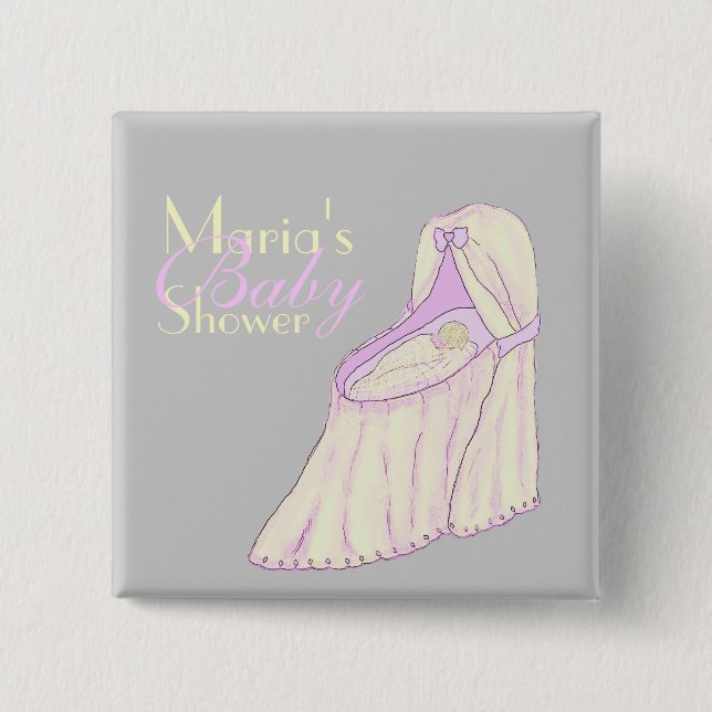 Sweet Dreams Baby Shower Personalised Buttons (Front)