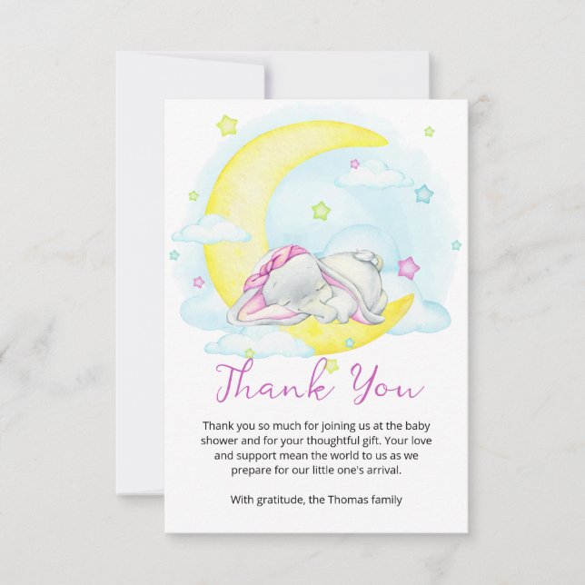 Sweet Dreams Baby Shower Thank You Card (Front)