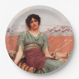 Sweet Dreams (Beautiful Roman Woman on Tiger Skin) Paper Plate