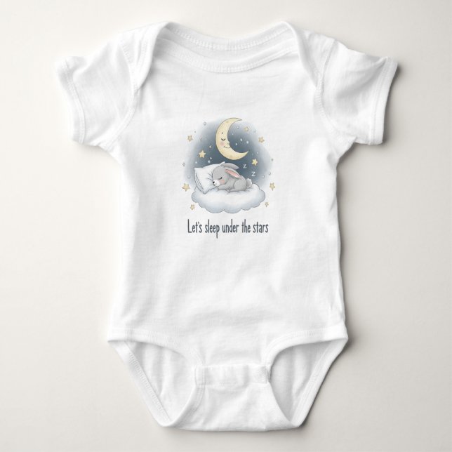Sweet Dreams Bunny - Lunar Rocker Baby Bodysuit (Front)