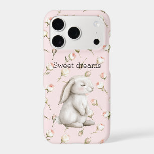 Sweet Dreams Bunny Rabbit Roses Pink Floral