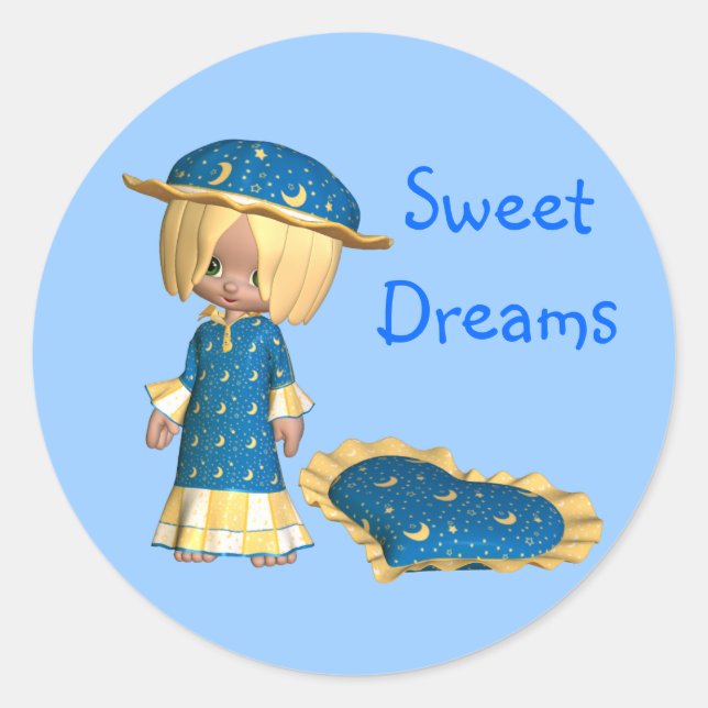 Sweet Dreams Classic Round Sticker (Front)