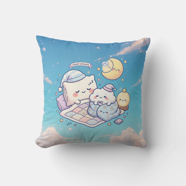 Sweet Dreams Cloud Throw Pillow (Front)