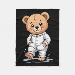 Sweet Dreams Cool Teddy Bear With Pajamas Premium  Fleece Blanket