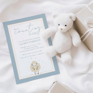 Sweet Dreams Counting Sheep Baby Shower Invitation