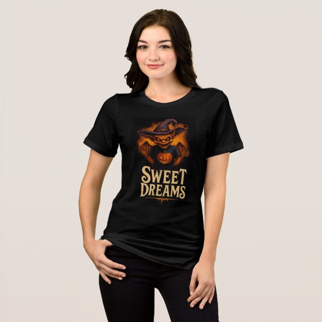 Sweet Dreams Creepy Goblin Design Tri-Blend Shirt (Front Full)