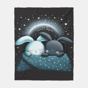 Sweet Dreams Cute Design Bunny Fleece Blanket