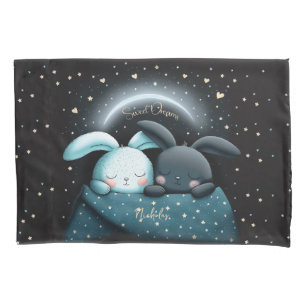 Sweet Dreams Cute Design Bunny Personalised Name Pillowcase