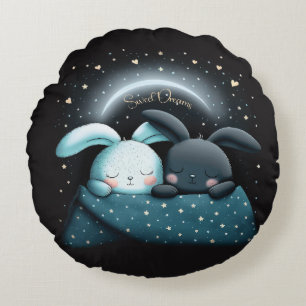 Sweet Dreams Cute Design Bunny Round Cushion