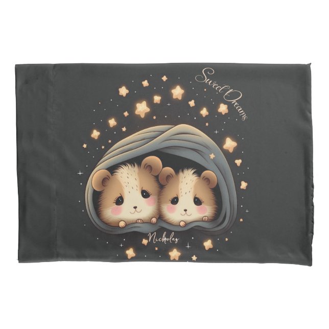 Sweet Dreams Cute Design Hamster Personalised Name Pillowcase (Front)