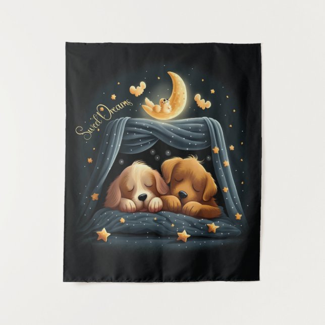 Sweet Dreams Cute Design Puppy Tapestry (Front)