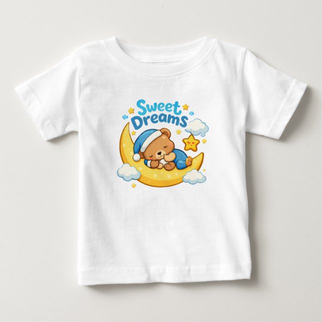 Sweet Dreams – Cute Sleeping Bear Baby Shirt  (Front)