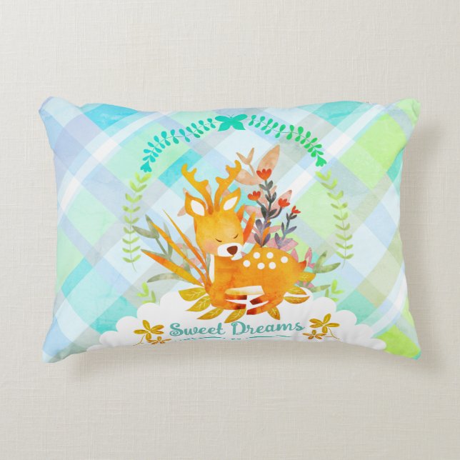 Sweet Dreams Deer Baby  Accent Pillow (Front)