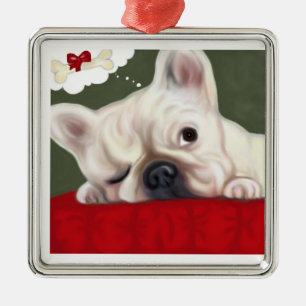 Sweet Dreams French Bulldog Metal Tree Decoration