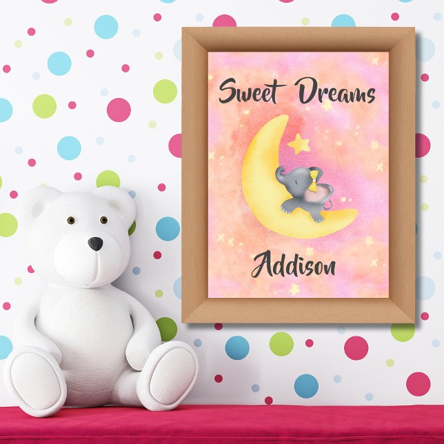 Sweet Dreams Girl Baby Elephant 2 Poster (Creator Uploaded)