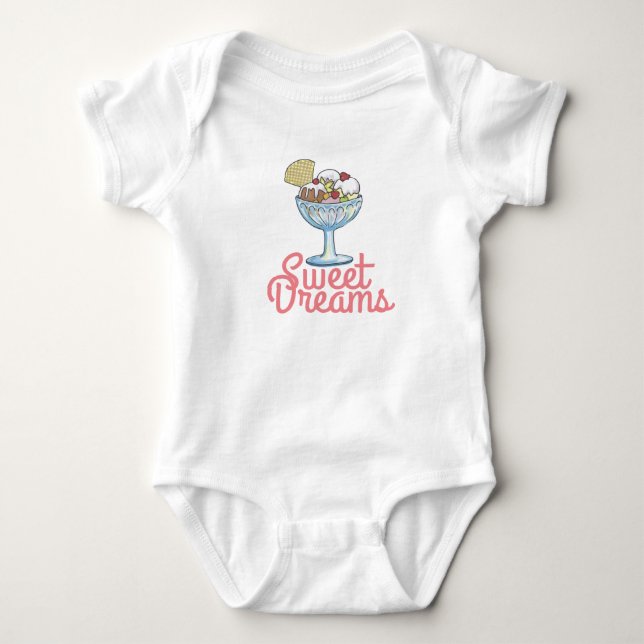 Sweet Dreams - Ice Cream Sundae Baby Bodysuit (Front)