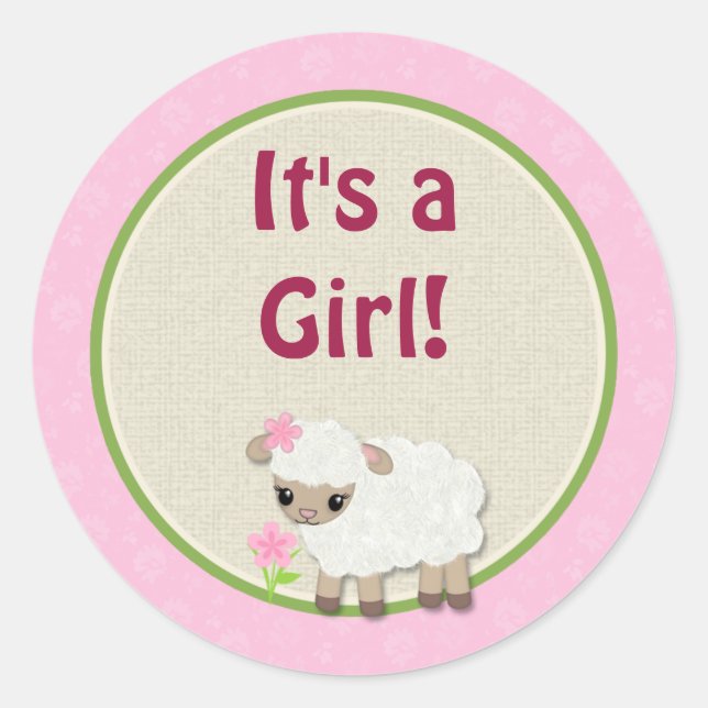 Sweet Dreams LAMB Baby Shower sticker SDK#3 (Front)
