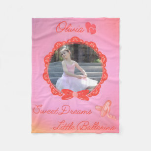 "Sweet Dreams Little Ballerina"  Fleece Blanket