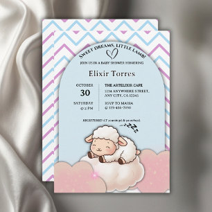 Sweet Dreams Little Lamb Cute Kawaii Baby Shower  Invitation