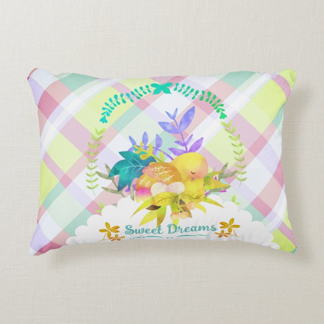 Sweet Dreams Nesting Bird Baby  Decorative Cushion (Front)