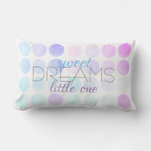 sweet dreams nursery quote on pastel dots lumbar cushion