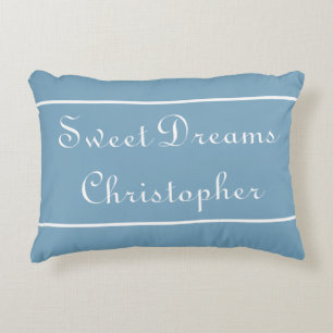 Sweet Dreams on Carolina Blue Personalised Decorative Cushion