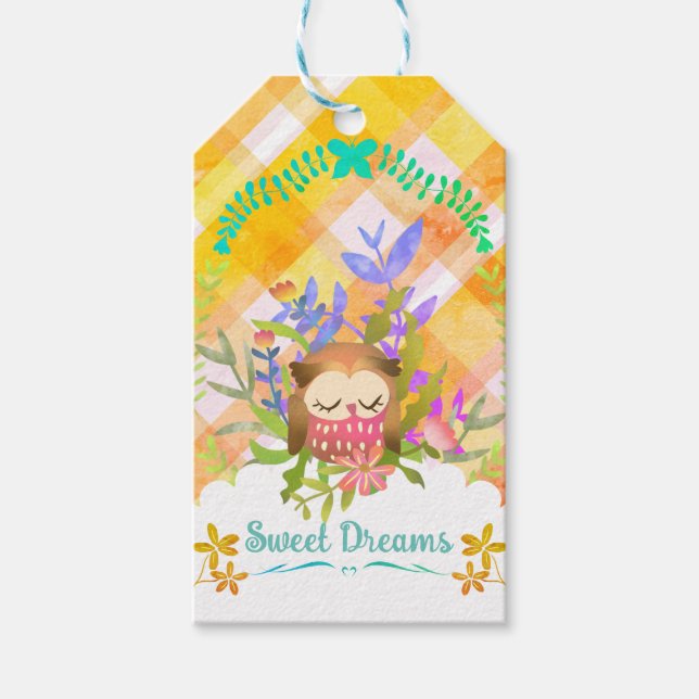 Sweet Dreams Owl Baby Gift Tags (Front)