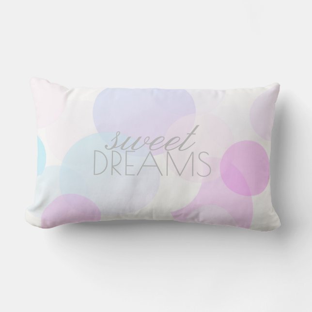 sweet dreams  quote pretty  pastel text lumbar cushion (Front)