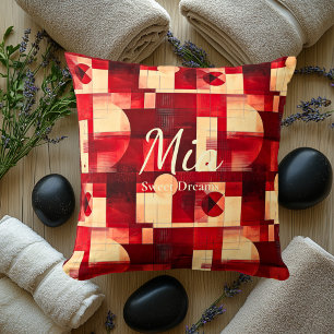 Sweet Dreams – Red & Cream Geometric Accent Cushion