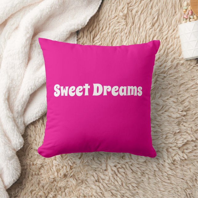 Sweet Dreams Throw Pillow – Cozy Bedroom Decor (Blanket)