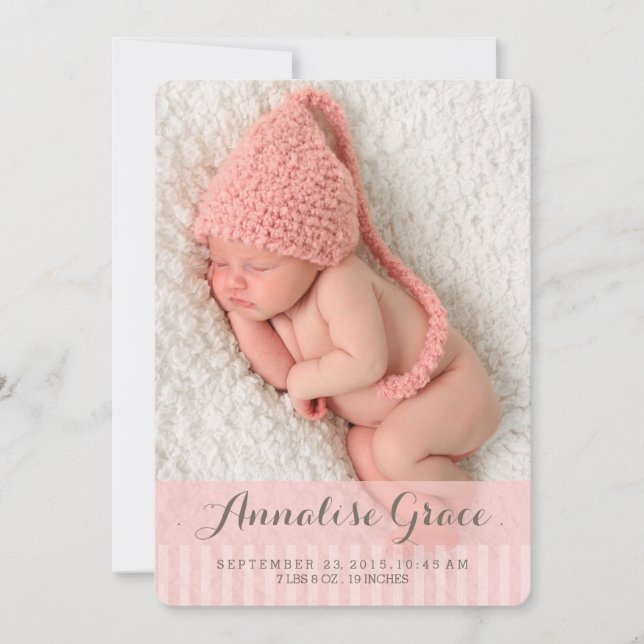 Sweet Dreams Two Photo Modern Birth Announcement (Front)