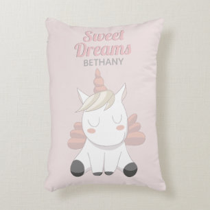 Sweet Dreams Unicorn Girly Pink Personalised Decorative Cushion