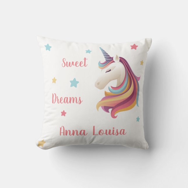Sweet dreams unicorn personalize (your name) cushion (Front)