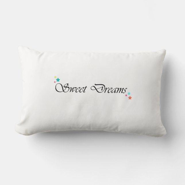 Sweet Dreams White Lumbar Cushion (Front)