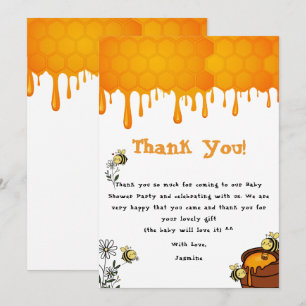Sweet Dripping Honeycomb Baby Shower Thank You Card