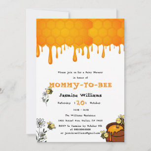 Sweet Dripping Honeycomb Mummy-to-bee Baby Shower Invitation