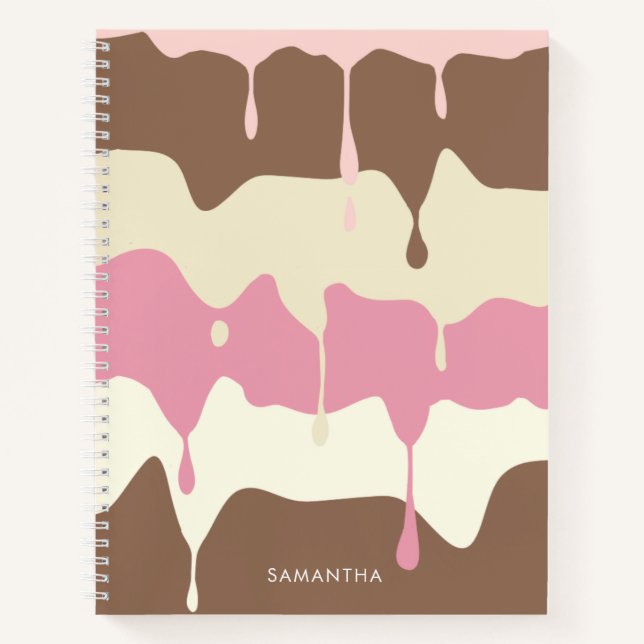 Sweet Dripping Neapolitan Ice Cream Notebook (Front)