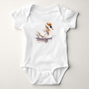 Sweet Duck Duckling in Pond Baby Bodysuit
