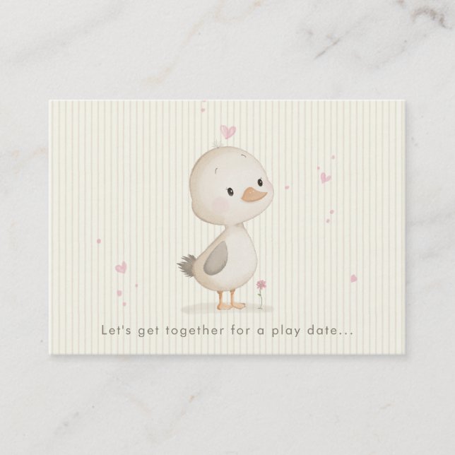 Sweet Duckling Play Date Calling Card (Front)