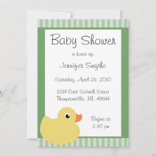 Sweet Ducky Mint Baby Shower Invitations