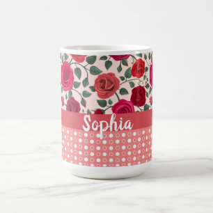 Sweet Dusty Pink Roses  Personalised Coffee Mug