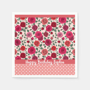 Sweet Dusty Pink Roses Personalised Napkin