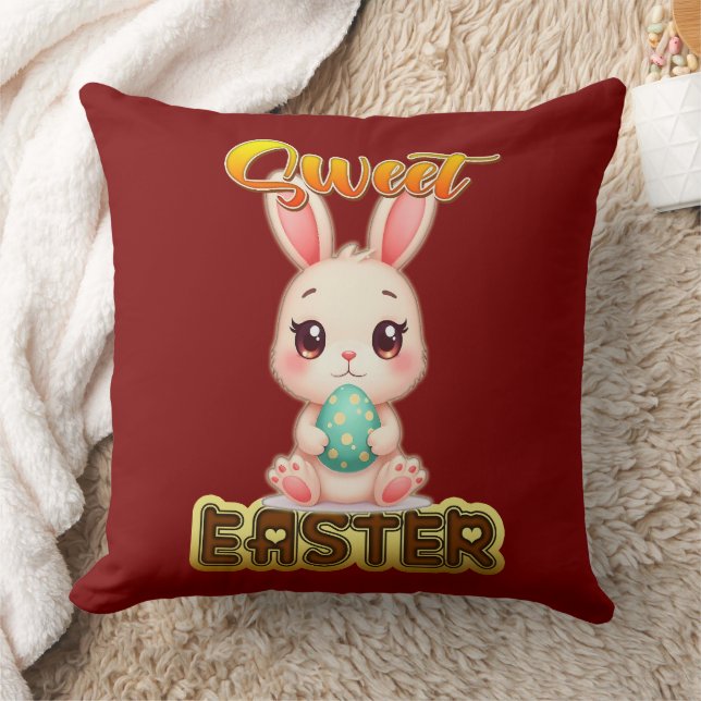 Sweet Easter Bunny – Cute Chocolate - almofada Cushion (Blanket)